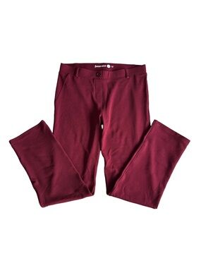 BETABRAND Burgundy Classic Dress Yoga Pants Straight Leg Crepe Petite L Office